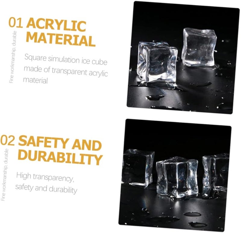 Alipis 60 قطعة مكعبات ثلج شفافة مزيفة قابلة لإعادة الاستخدام حشوات المزهرية أدوات تصوير فوتوغرافي - Image 5